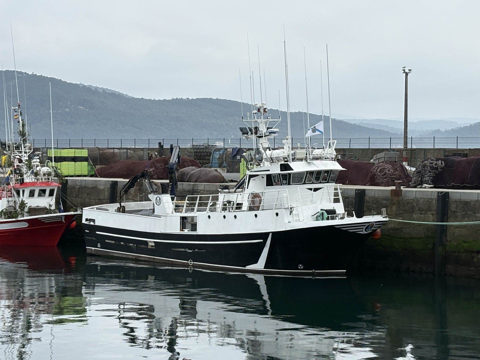 Fishing vessel moored in a harbour